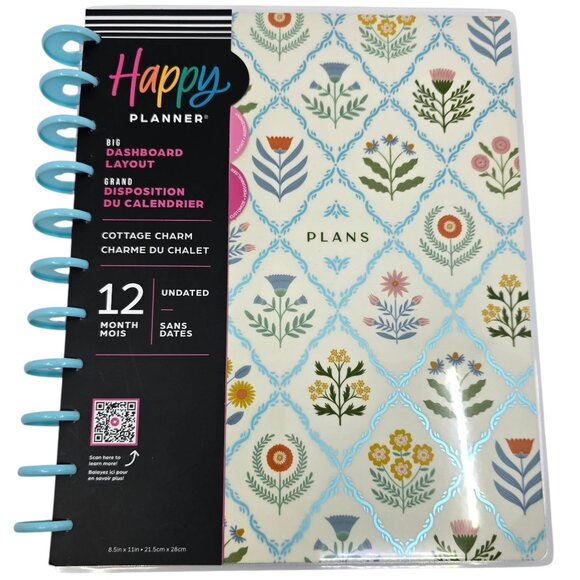 Happy Planner Big Dashboard Layout Cottage Charm 12 Month Undated NEW - Picture 1 of 10